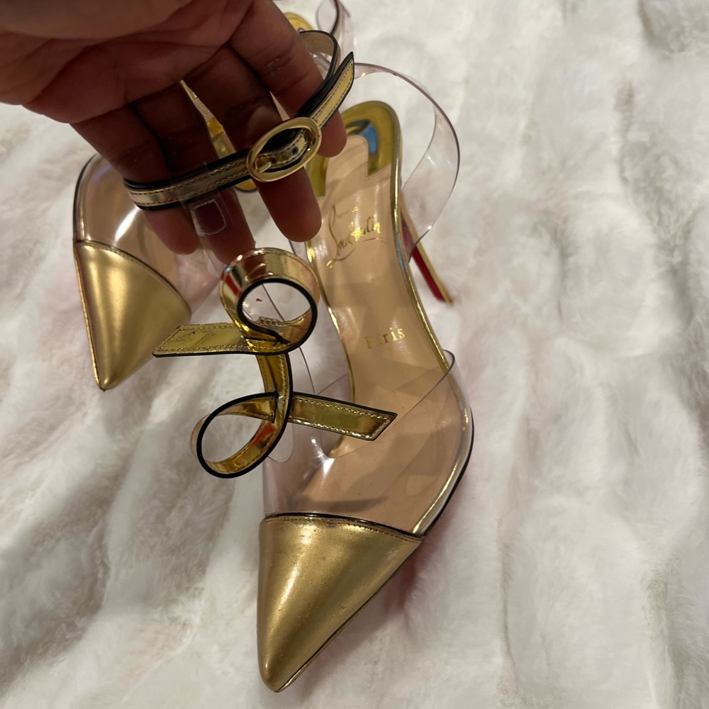 Rare Louboutin 39 Gold red bottoms - Picture 11 of 11